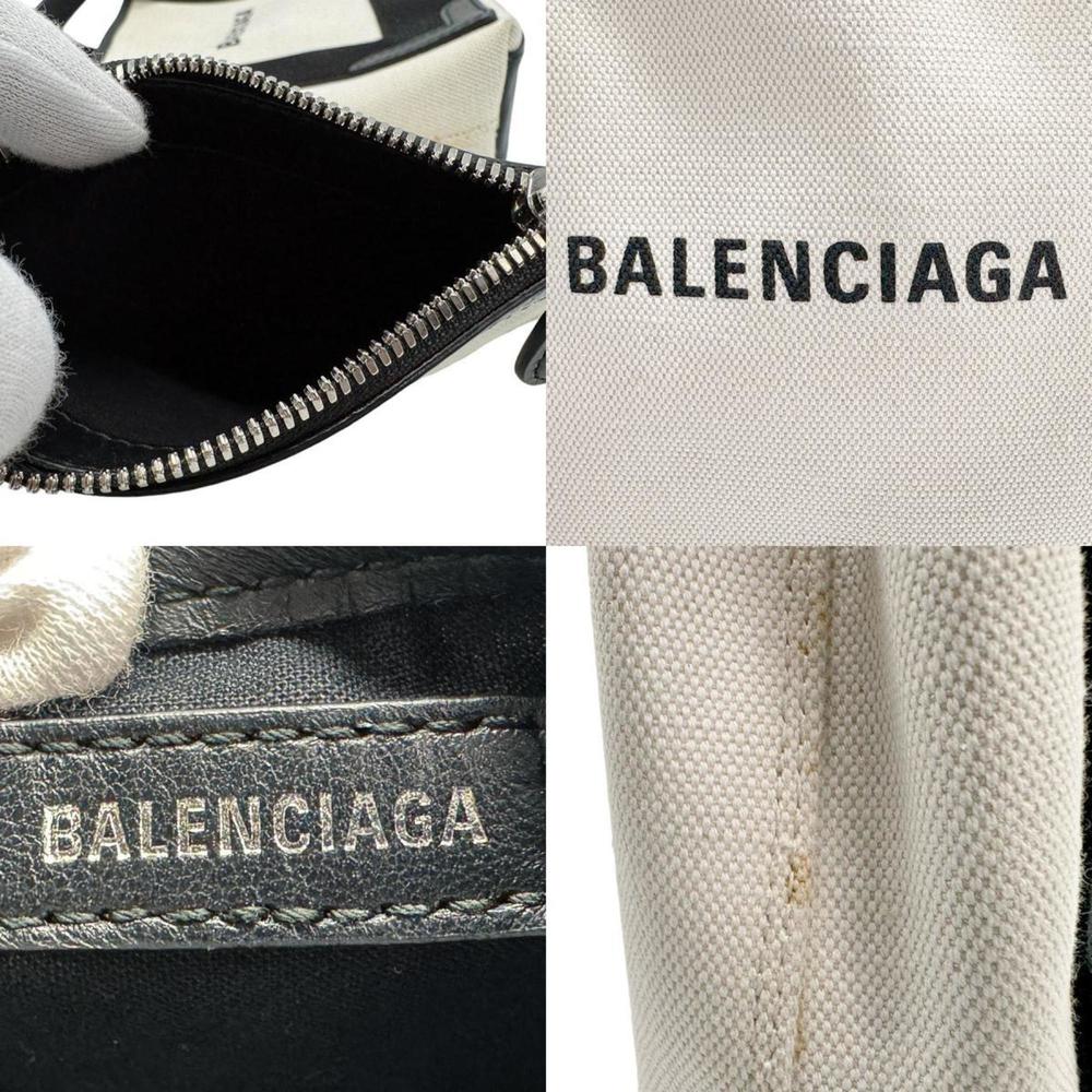BALENCIAGA Handbag Navy Cabas XS Canvas Leather Black x Ivory Women's 390346 ... - Picture 5 of 5